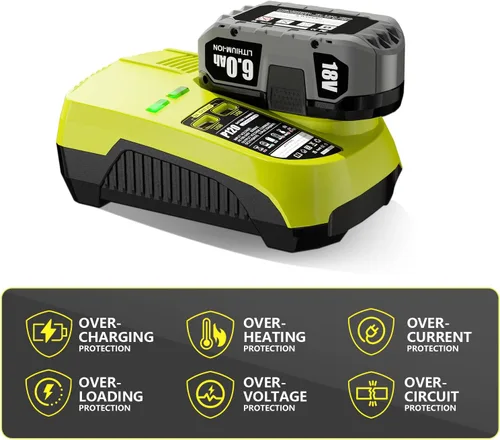 Vista 4 de DSANKE P120 - Cargador de batería de repuesto para cargador Ryobi ONE+ P117 P118 P119 NiCd NiMh de iones de litio P100 P101 P102 P103 P105 P107 P108