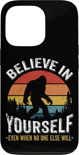 Vista 10 de Funda inspiradora para iPhone 16 Believe in Yourself Retro Bigfoot Sasquatch
