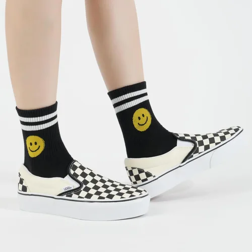 Vista 9 de Calcetines lindos para mujer 4-6 pares de calcetines de algodón con diseño de carácter sonriente con estampado de corazón y frutas US 6-8