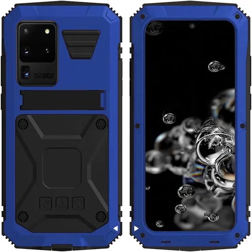 Vista 8 de Simicoo Compatible con Samsung S20 Ultra Metal Bumper Funda de silicona Militar a prueba de golpes resistente resistente Funda protectora de Negro