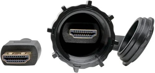 Vista 5 de Tripp Lite Cable HDMI de alta velocidad con conector IP67 protegido (M/HDMI industrial, Ethernet, 4K, 3 pies (P569-003-IND)