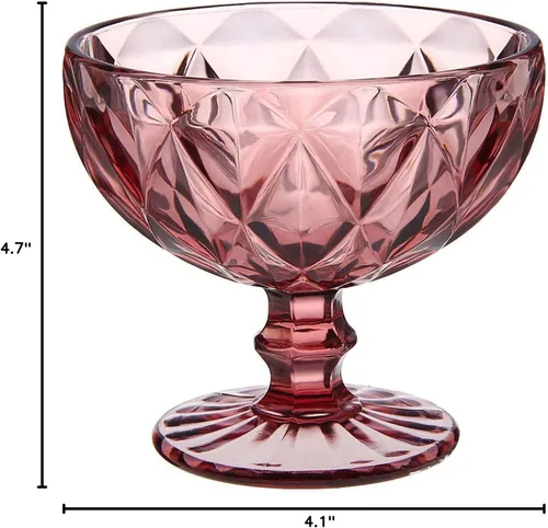 Vista 9 de Cuencos para servir Pink Cruise Postre Bowl 8.5 fl oz Tazón de helado Vajilla de vidrio