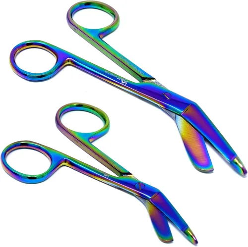 Vista 14 de Juego de 2 tijeras de vendaje para enfermeras médicas (A2ZSCILAB) (cromadas 3.5 + 4.5 pulgadas)