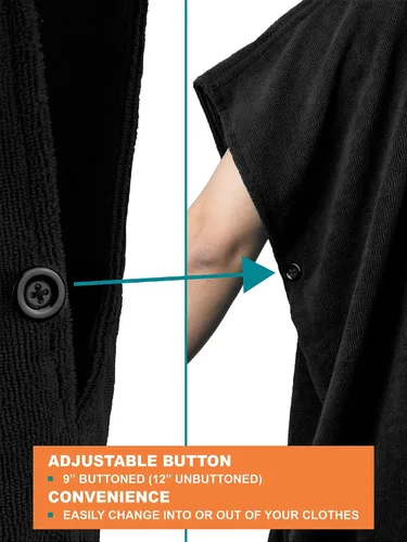Vista 5 de SUN CUBE Poncho de surf cambiador con capucha Toalla de microfibra absorbente de secado rápido con bolsillo para surfear, hombres y mujeres