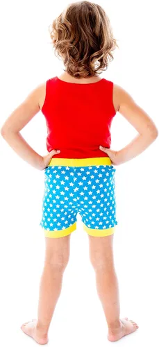Vista 2 de DC Comics - Conjunto de pijama de mujer maravilla de 2 piezas para niñas