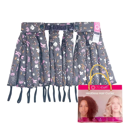 Vista 11 de Octocurl Diadema sin calor, rizadores de pelo para dormir, rizadores sin calor para cabello largo (algodón, rosa)