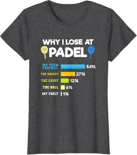 Vista 5 de Camiseta Why I Lose At Padel Answers Not My Fault