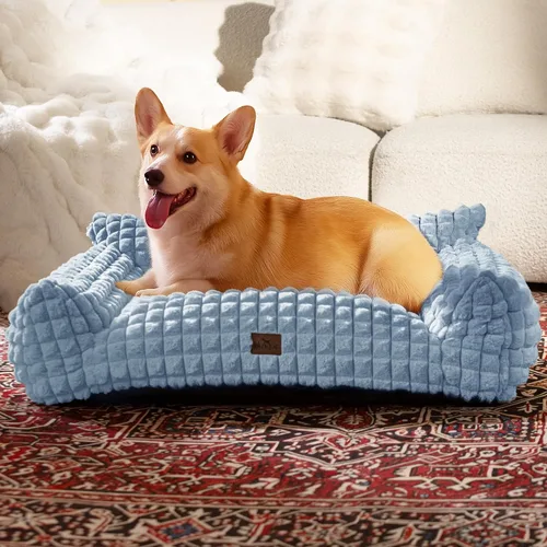 Vista 16 de Sofá cama para gatos con piel sintética de conejo esponjosa para Gris