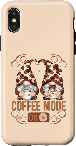 Vista 5 de iPhone 16 Funny Coffee Mode On For Women With Cute Coffee Gnomes Case