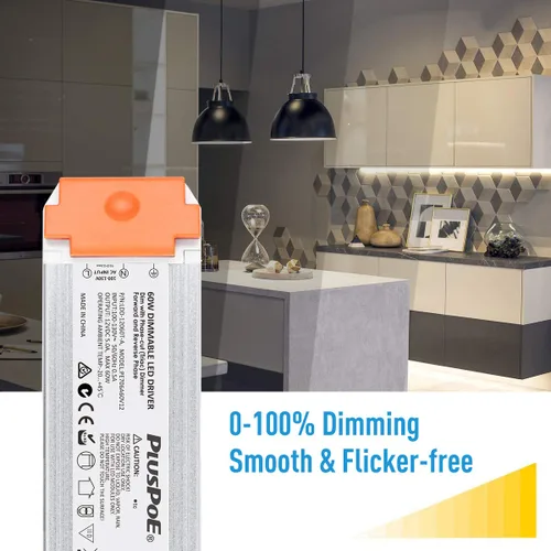Vista 8 de Transformador LED regulable de 60 W, controlador LED Triac ELV/MLV/regulable de 12 V, compatible con interruptores Lutron y Leviton, fuente