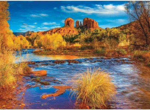 Vista 2 de EuroGraphics Red Rock Crossing, AZ Rompecabezas de 1000 piezas