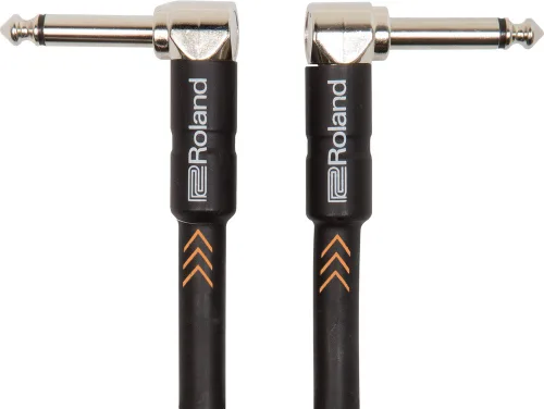Vista 2 de Roland Black Series Cable de parche/pedal - Cable de parche/pedal: conectores en ángulo recto de 1/4 pulgadas, 6 pulgadas/5.9 in - RIC-BPC