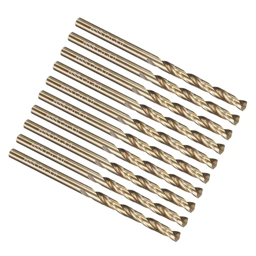 Vista 153 de PATIKIL Broca Jobber de 0.039 in, vástago recto M35 cobalto 5% acero de alta velocidad 135° acabado dorado para metal duro de acero inoxidable - 2