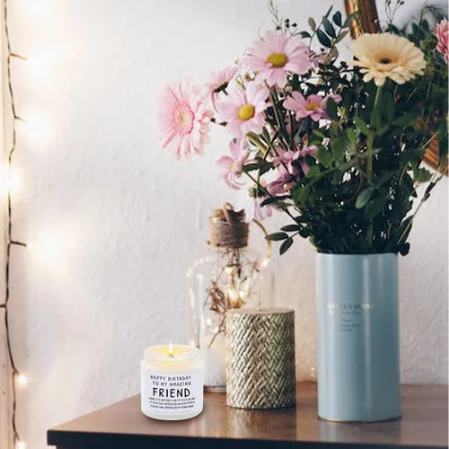 Vista 4 de Regalos de feliz cumpleaños para amigos y mejores amigos – Regalo divertido y de vela de lavanda para mamá, Navidad y día de la madre