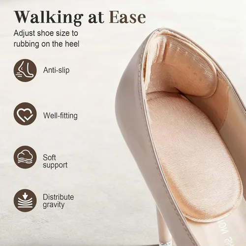 Vista 2 de Heel Pads for Shoes,Heel Grips Liner Cushions Inserts for Loose Shoes,Anti Slip Shoe Inserts for Too Big Shoes Women Men,Soft Heel Protectors Stop