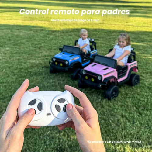 Vista 3 de Hikiddo - Camioneta de juguete para niños con tracción en las 4 ruedas, 12V 7Ah, vehículos eléctricos para niños, juguete con control remoto - Azul