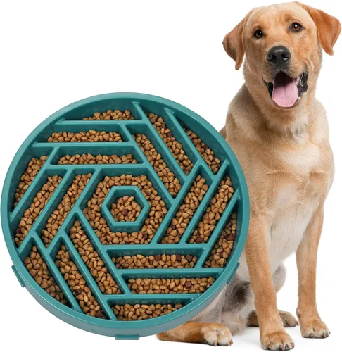 Vista 18 de WHIPPY Cuenco para perros de alimentación lenta, diseño de laberinto de rompecabezas para reducir la velocidad de comer, capacidad de 3 tazas Negro