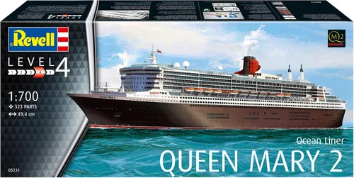 Vista 2 de Revell 05231 Ocean Liner Queen Mary 2 1:700 Scale Kit de modelo de plástico sin construir/sin pintar