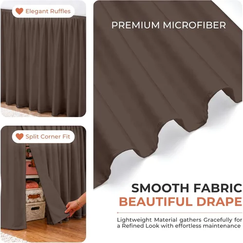 Vista 24 de Dorm Ruffle Twin XL 28" Drop Extra Long BedSkirt, Premium Brushed Microfiber Tailored Drop, Put On Elastic Long Dust Ruffle, Split Corner, Bedroom