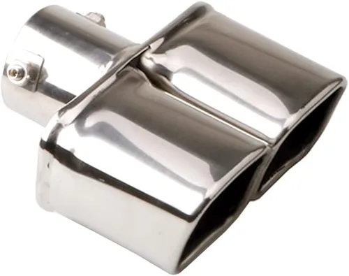 Vista 4 de Sakali Silenciador universal de 2.5 pulgadas para tubos de escape de automóvil de acero inoxidable, tubo de escape de automóvil cuadrado doble