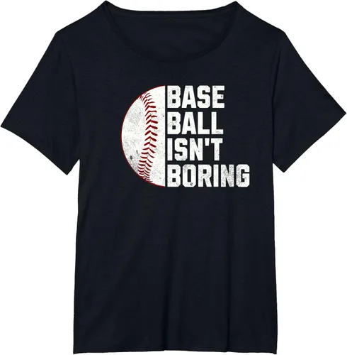Vista 32 de Camiseta Baseball Isn't Boring, Negro