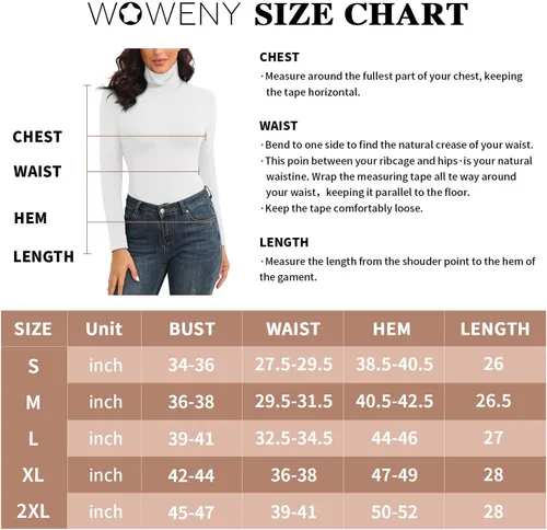 Vista 5 de WOWENY Camisas térmicas de manga larga con cuello alto para mujer, ajuste delgado, capa base suave, ropa