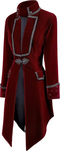 Vista 2 de Chaqueta gótica steampunk para mujer, estilo victoriano, medieval, vintage