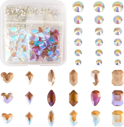 Vista 15 de Craftdady 5500 diamantes de imitación de cristal facetado de 0.079 pulgadas, 11 colores puntiagudos en la parte posterior, piedras natales