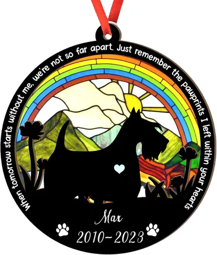 Vista 115 de Adorno personalizado para atrapasoles de sabueso afgano, adorno de Navidad de sabueso afgano, regalo para perro amante, sabueso afgano conmemorativo