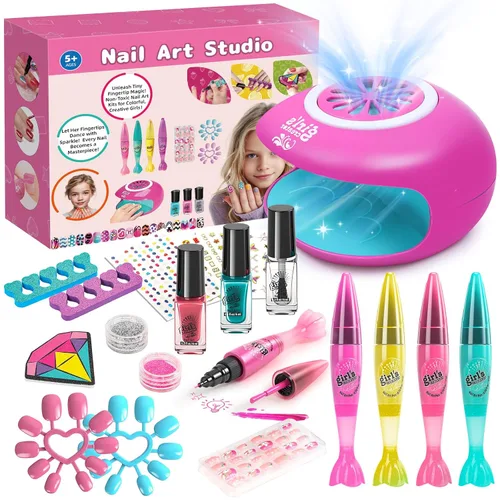 Vista 8 de Juego de 8 bolígrafos de arte de uñas para niños, esmalte de uñas no tóxico y purpurina con punta de garabato, kit de arte de uñas para niñas de 7 a