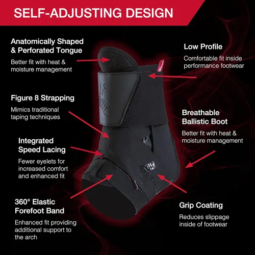 Vista 5 de MUELLER Sports Medicine The One Tobillera Premium, soporte para aliviar el dolor de tobillo para hombres y mujeres, ideal para esguinces