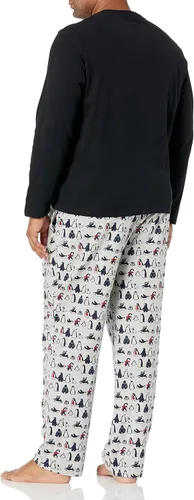 Vista 2 de Tienda Essentials Conjunto de pijama de franela para hombre (disponible en tallas grandes y altas)