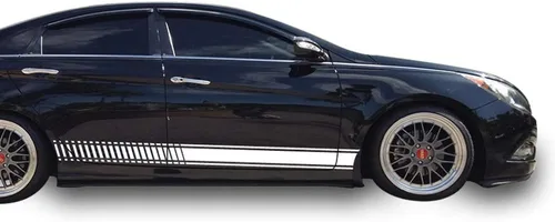 Vista 5 de Adhesivo adhesivo de vinilo con rayas laterales compatible con Hyundai Sonata 2009-2017 (Negro)