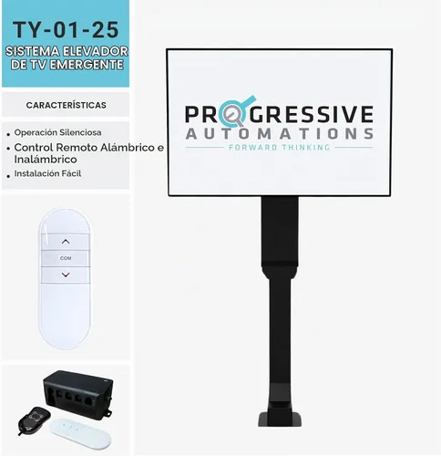 Vista 4 de Progressive Automations - Elevador de TV oculto motorizado - 25.4" Stroke Soporte de TV de altura ajustable automático vertical para pantalla