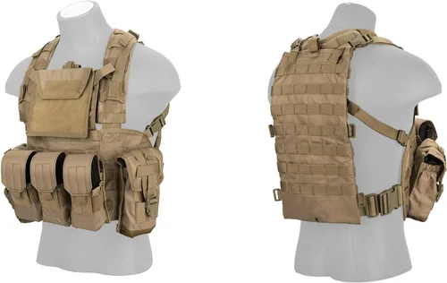 Vista 10 de Lancer Tactical Airsoft - Chaleco de paintball M4 M16 Molle modular con hebillas de liberación rápida (pequeño a extragrande)