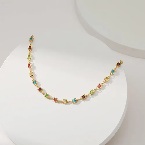 Vista 6 de Gargantilla con cuentas para mujer, chapada en oro de 18 quilates, gargantilla delicada para mujer