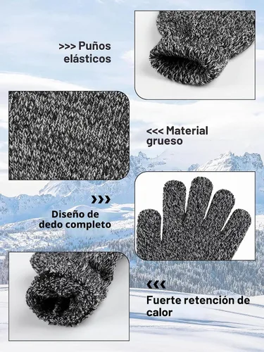 Vista 2 de Cooraby 3 pares de guantes de invierno para niños, gruesos y cálidos