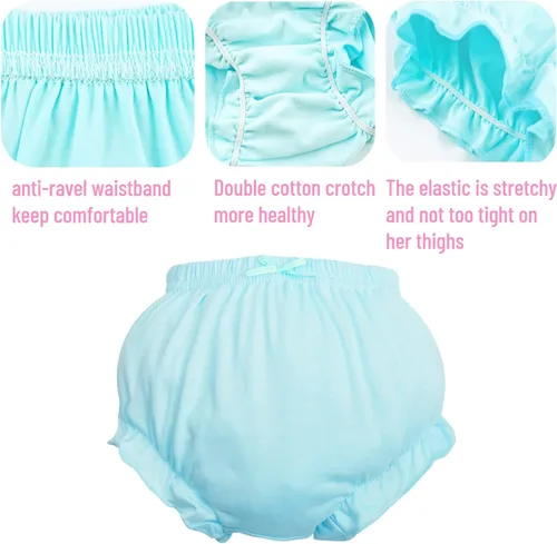 Vista 5 de Paquete de 7 fundas para pañales, ropa interior de algodón, bragas para niñas pequeñas