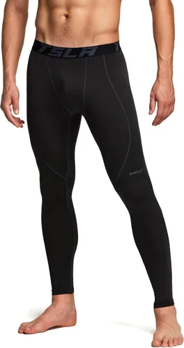 Vista 4 de TSLA - Paquete de 1 o 2 pantalones térmicos de compresión para hombre, leggings deportivos y mallas para correr pantalones para usar como primera