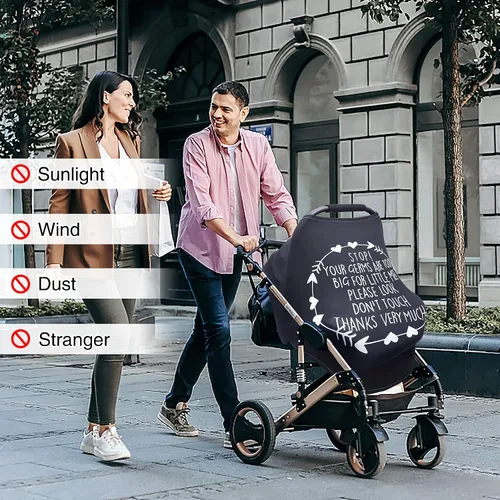 Vista 4 de Metplus Funda de asiento de automóvil sin contacto para bebés, fundas de lactancia para mamá, bufanda de lactancia, toldo multiusos para asiento