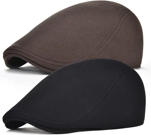 Vista 11 de FEINION Gorra Newsboy de Algodón para Hombre de Ajuste Suave Sombrero de Taxista