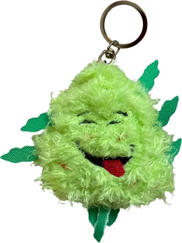 Vista 5 de PAW20 Llavero Bud the Weed Nug Divertido Llavero de felpa genial Regalo divertido Forro polar suave Juguete antiestrés para adultos, Verde