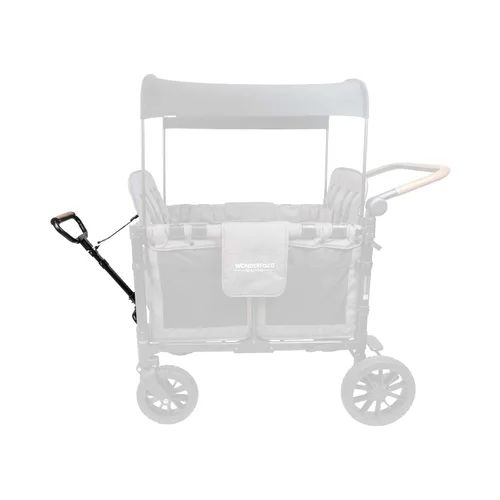 Vista 6 de WonderFold Asa de tracción para cochecito – Mango de altura ajustable con agarre de piel sintética – Accesorio de vagón fácil de instalar
