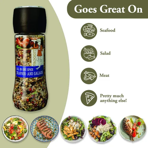 Vista 4 de Molinillo de condimentos para mariscos y ensaladas 8.82 oz sin OMG
