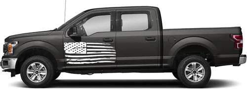 Vista 4 de Calcomanías gráficas de vinilo compatibles con Ford F150 2015-2020 (par) (negro brillante)