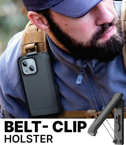 Vista 2 de MOTIVE Funda diseñada para iPhone 13 con clip para cinturón, funda resistente de grado militar, funda de protección resistente para hombres, diseño
