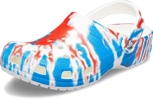 Vista 102 de Zuecos Crocs clásicos con diseño de teñido anudado marmoleado para mujer