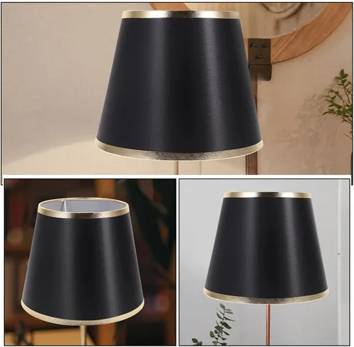 Vista 2 de Angoily Pantallas pequeñas para lámparas de mesa, pantalla moderna de tela de barril E27, cubierta de pantalla para dormitorio, escritorio, luces