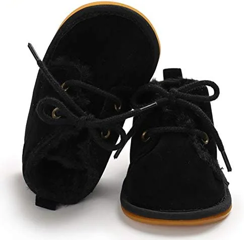Vista 5 de Meckior Botar para aprender a caminar unisex, para niños y niñas, recién nacidos, terciopelo, suela de goma, zapatos antideslizantes
