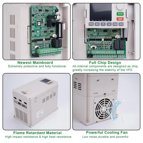 Vista 6 de Inversor VFD de frecuencia variable AC 220V/2.2KW 3HP, inversor VFD de 10A, convertidor de monofásico a trifásico, utilizado en motores de ≤3HP